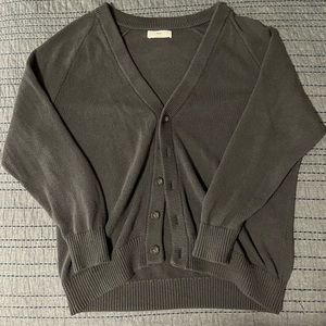 aritzia tna grey button cardigan